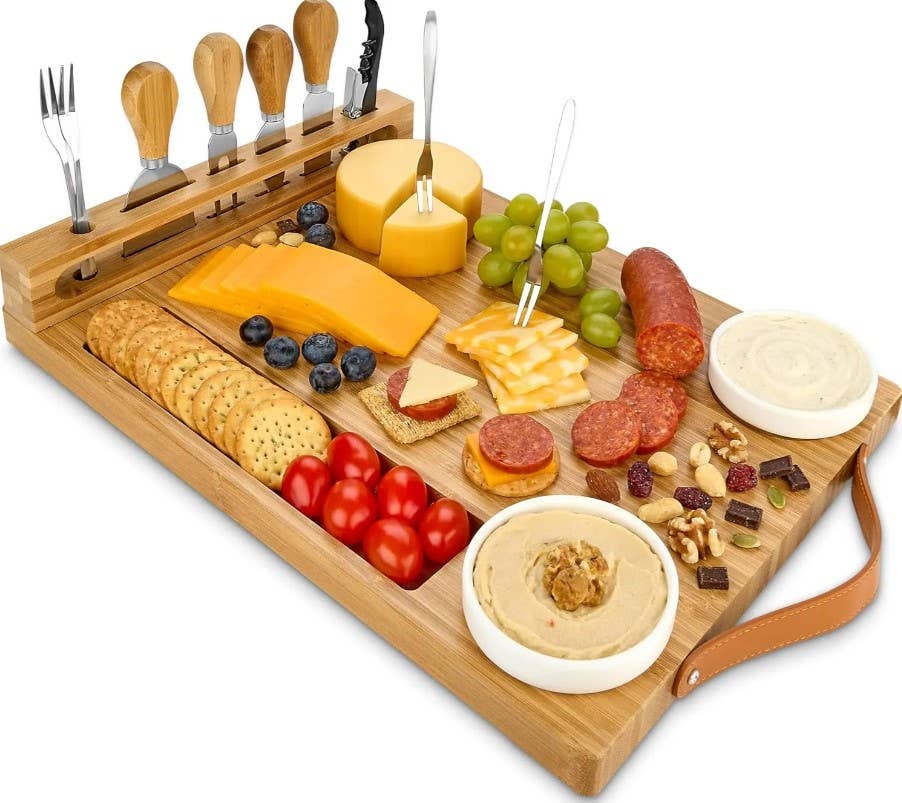 Bamboo Charcuterie: Cheese Board and Knife 700