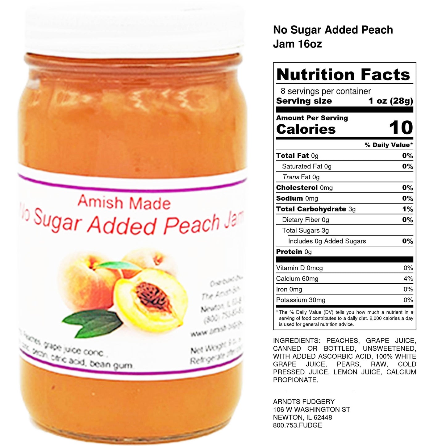Amish Made No Sugar Added Jams 8 oz.