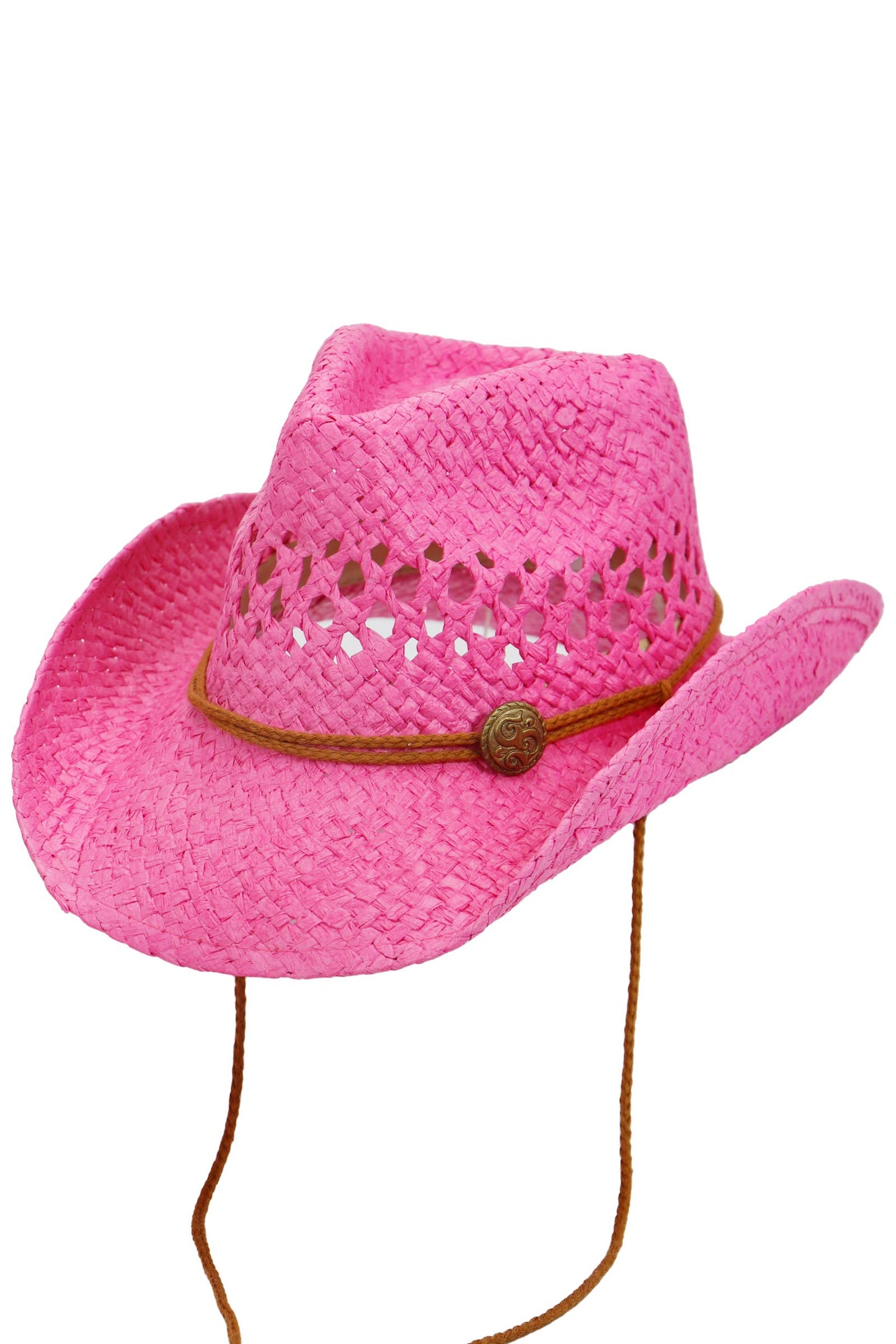 Simplistic Woven Raffia Paper Straw Cowboy Hat