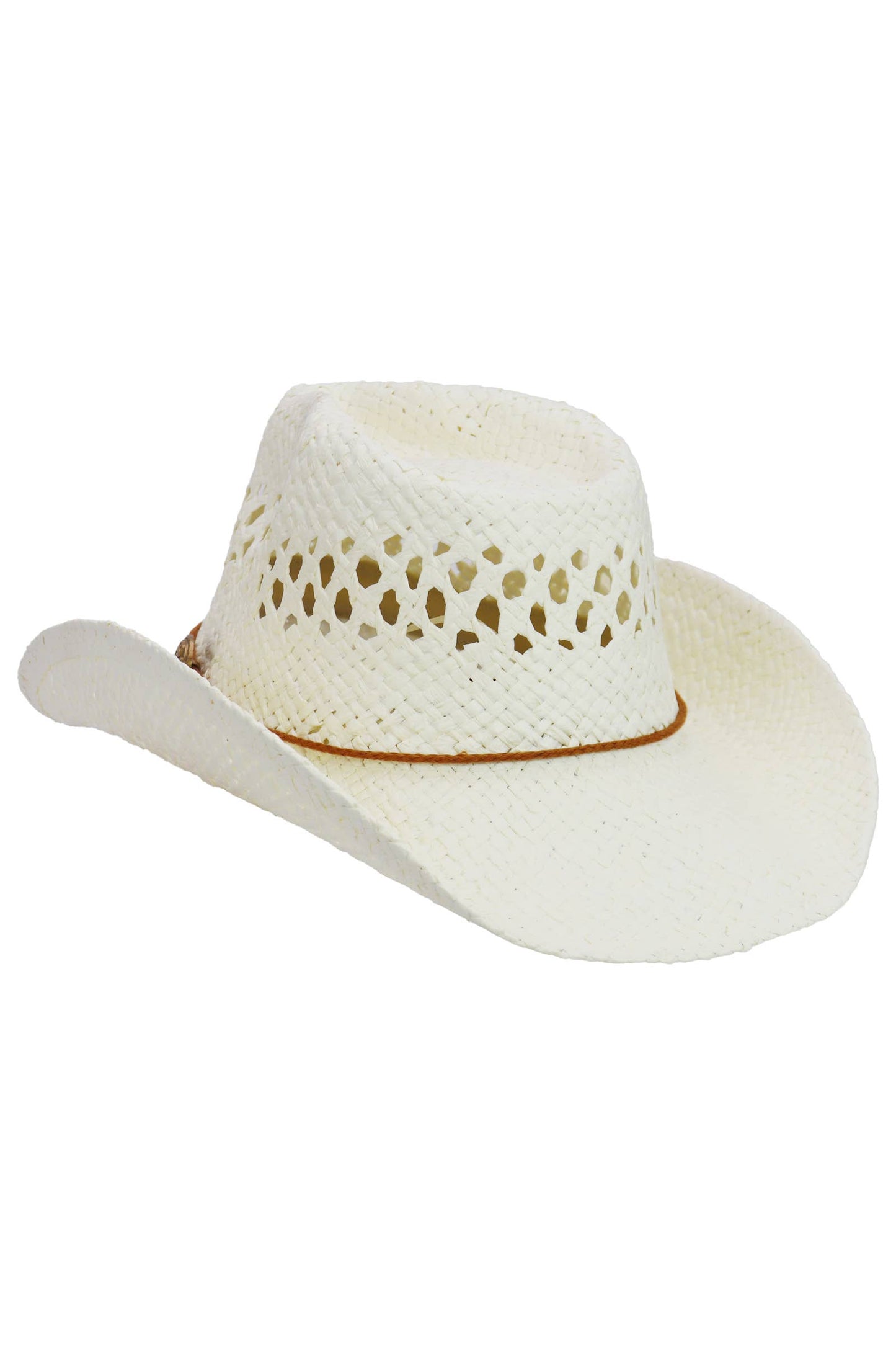 Simplistic Woven Raffia Paper Straw Cowboy Hat