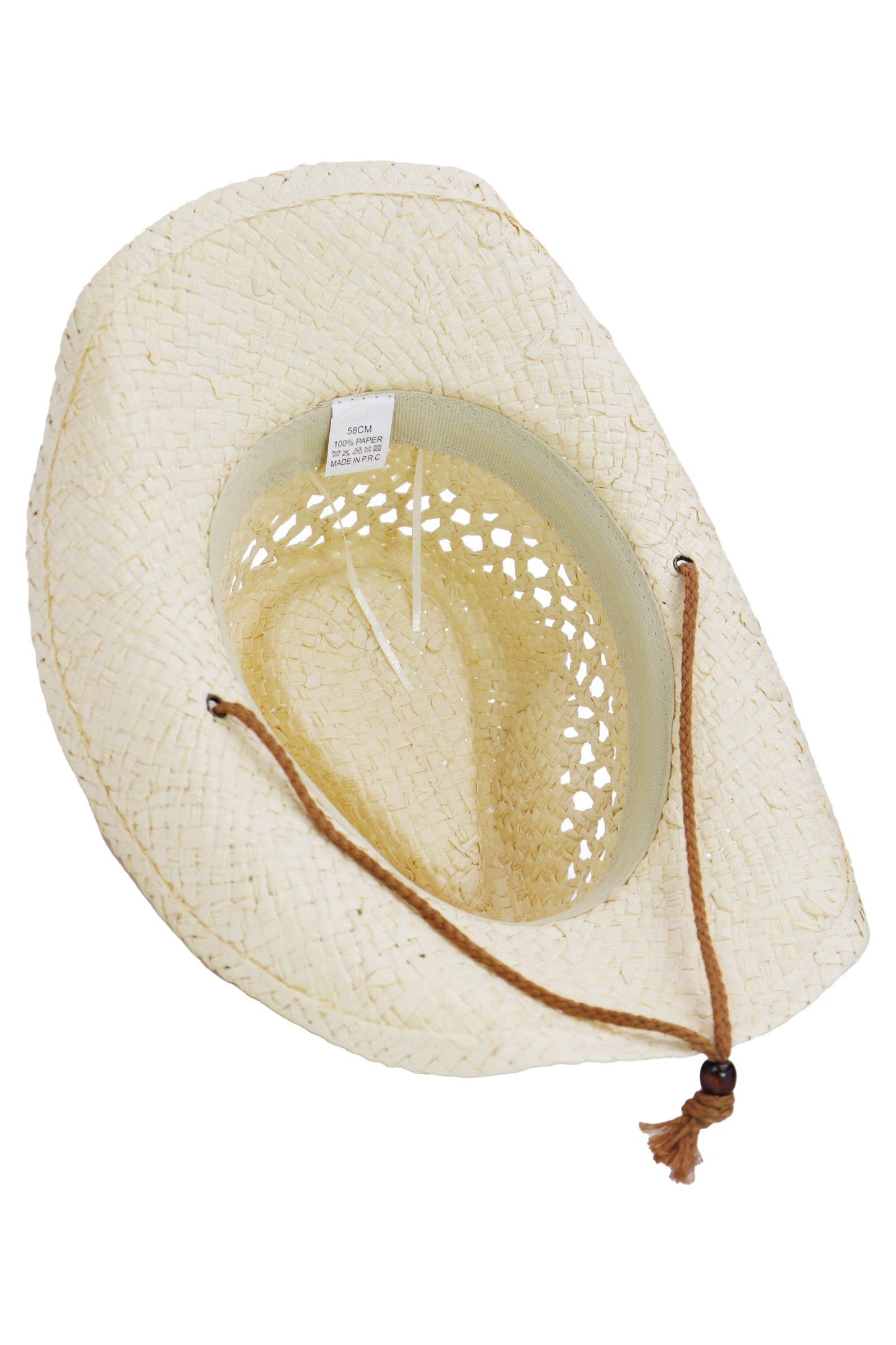 Simplistic Woven Raffia Paper Straw Cowboy Hat