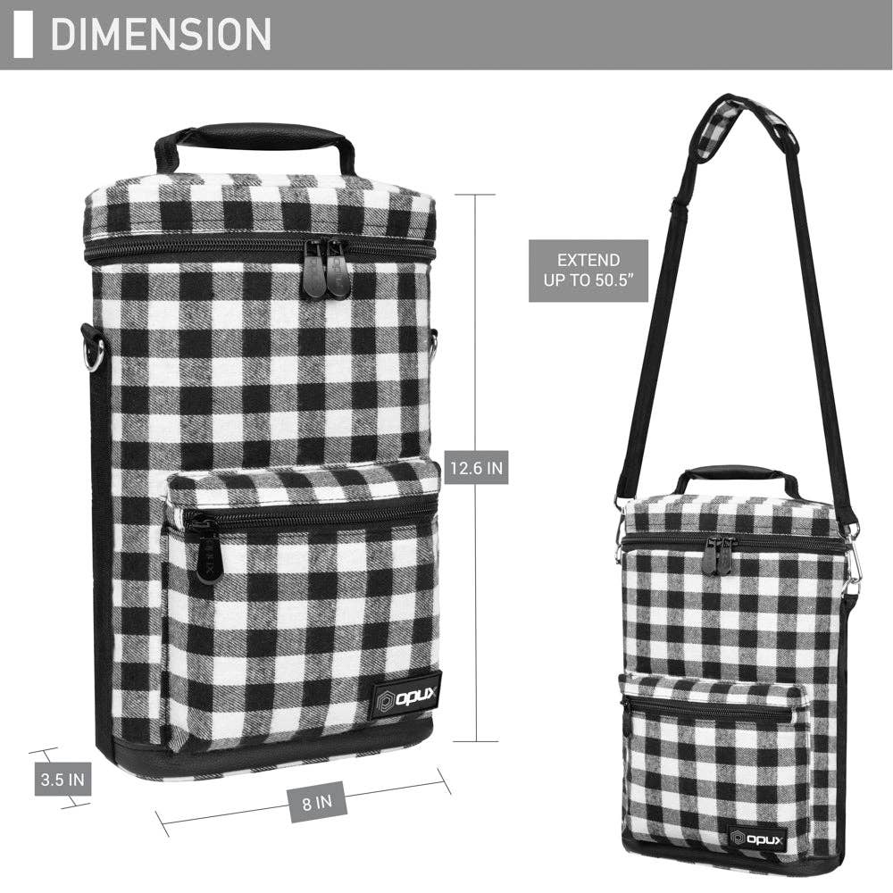 2 Bottle Wine Carrier Bag With Zippered Front Pocket