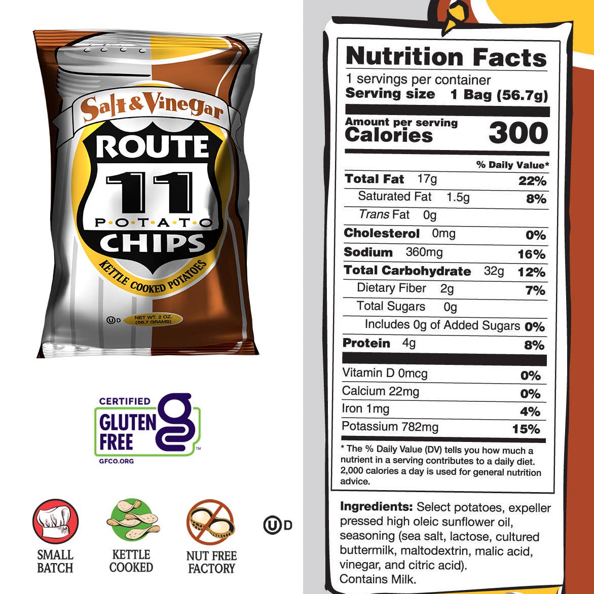 Route 11 Salt N Vinegar Potato Chips (2oz)