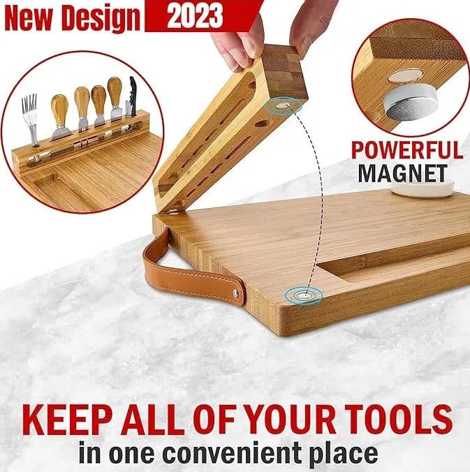 Bamboo Charcuterie: Cheese Board and Knife 700