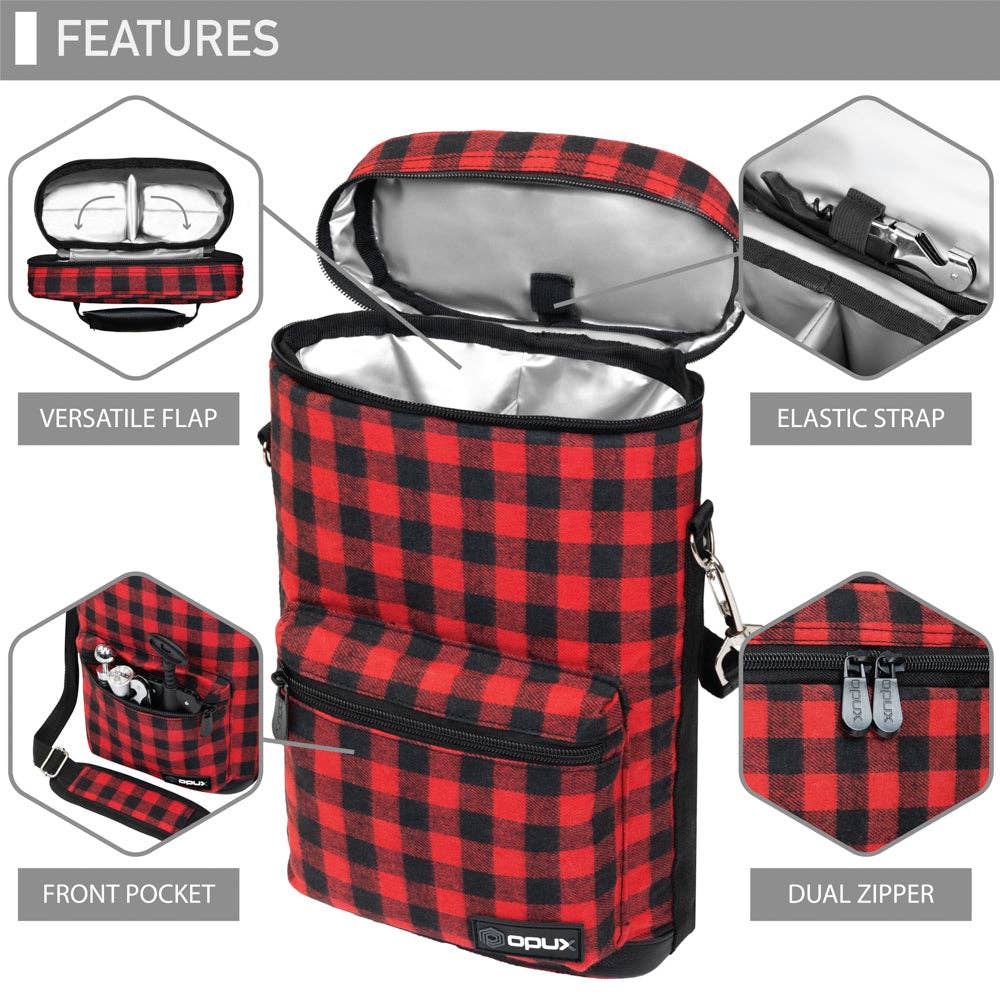 2 Bottle Wine Carrier Bag With Zippered Front Pocket