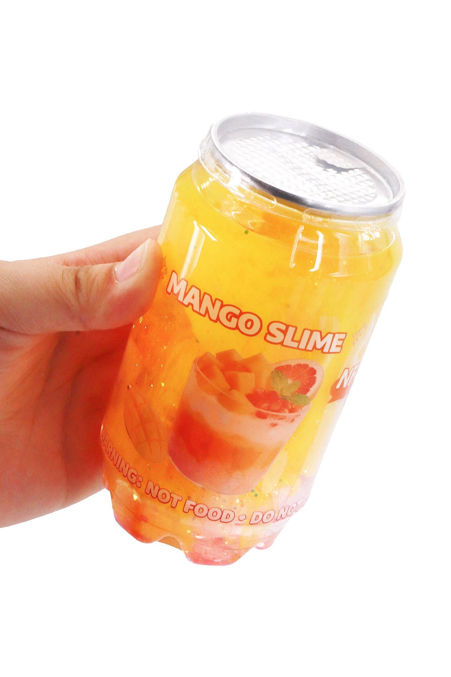 Sparkling Mango Fruit Soda Can Glitter Slime