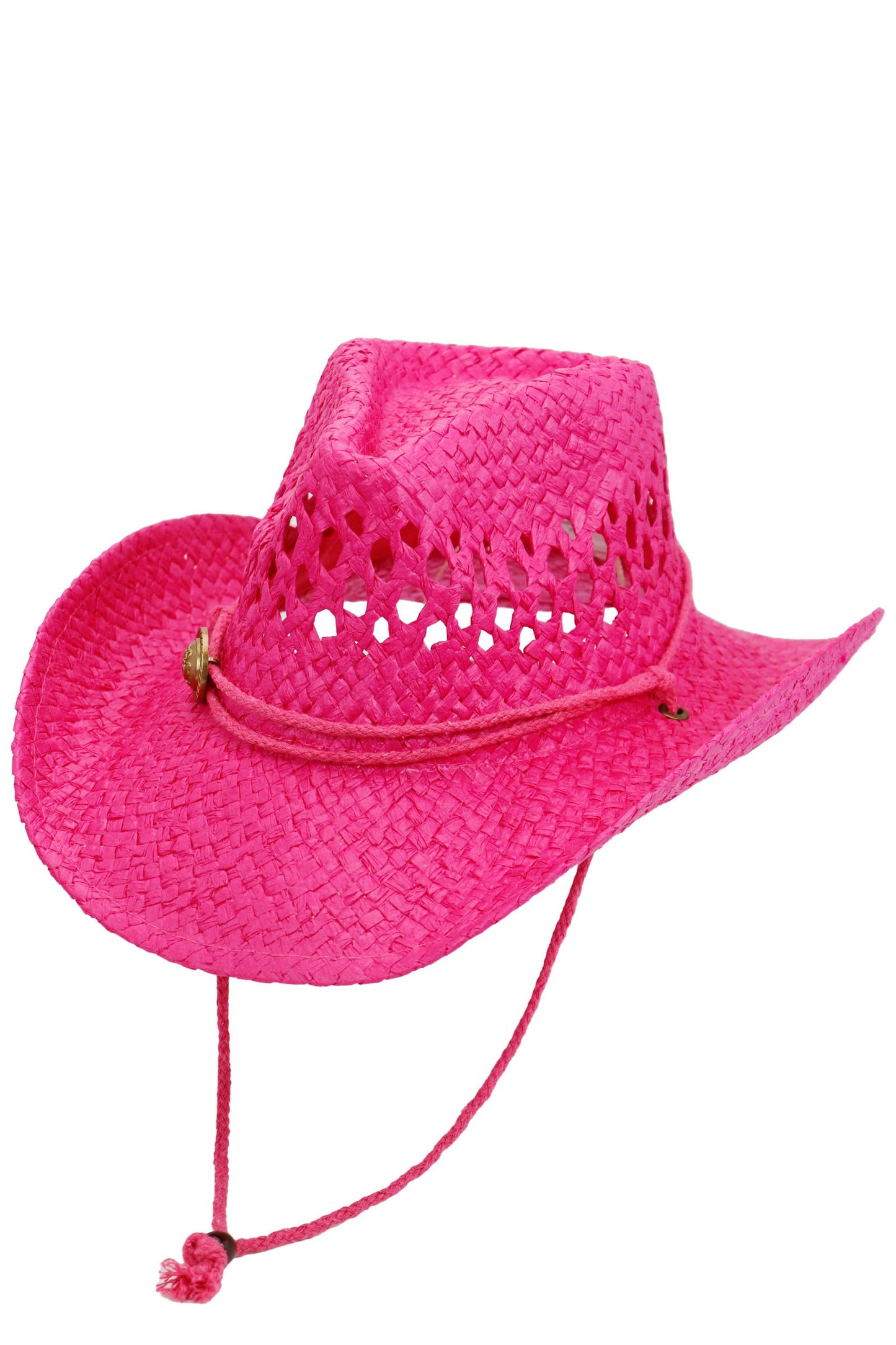 Simplistic Woven Raffia Paper Straw Cowboy Hat