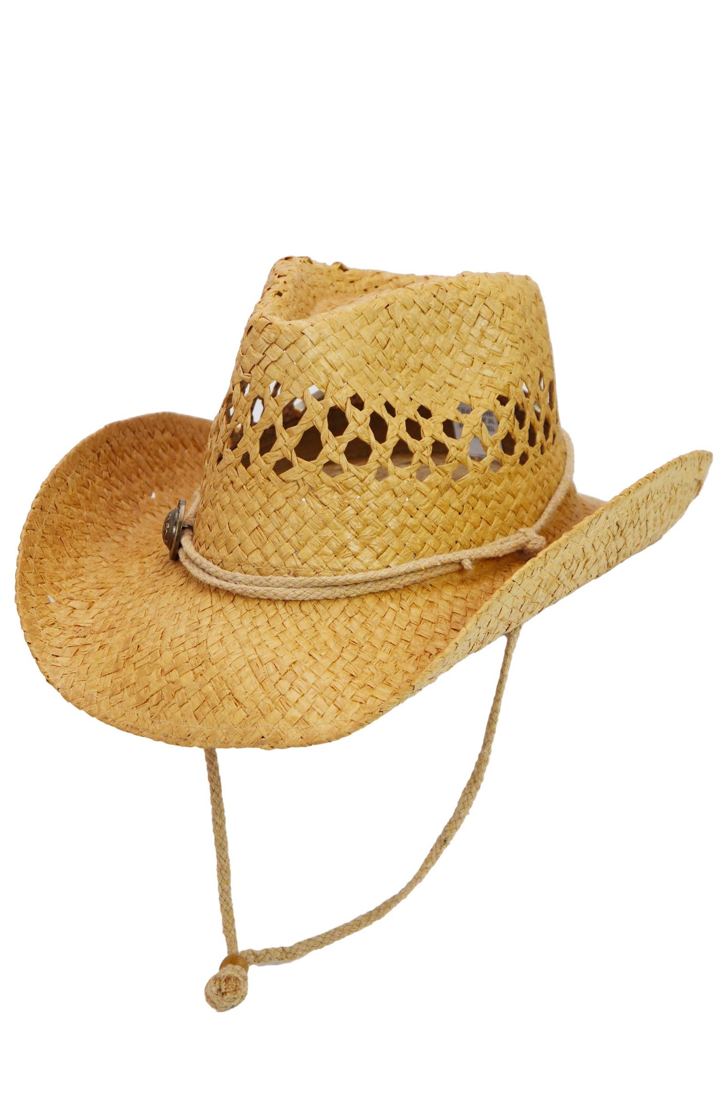 Simplistic Woven Raffia Paper Straw Cowboy Hat