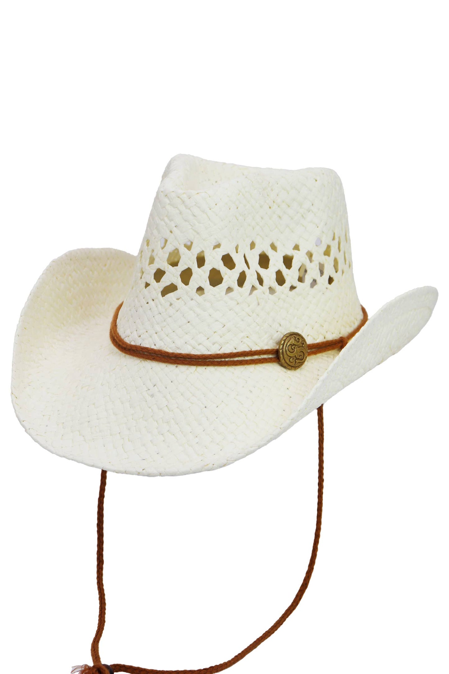 Simplistic Woven Raffia Paper Straw Cowboy Hat