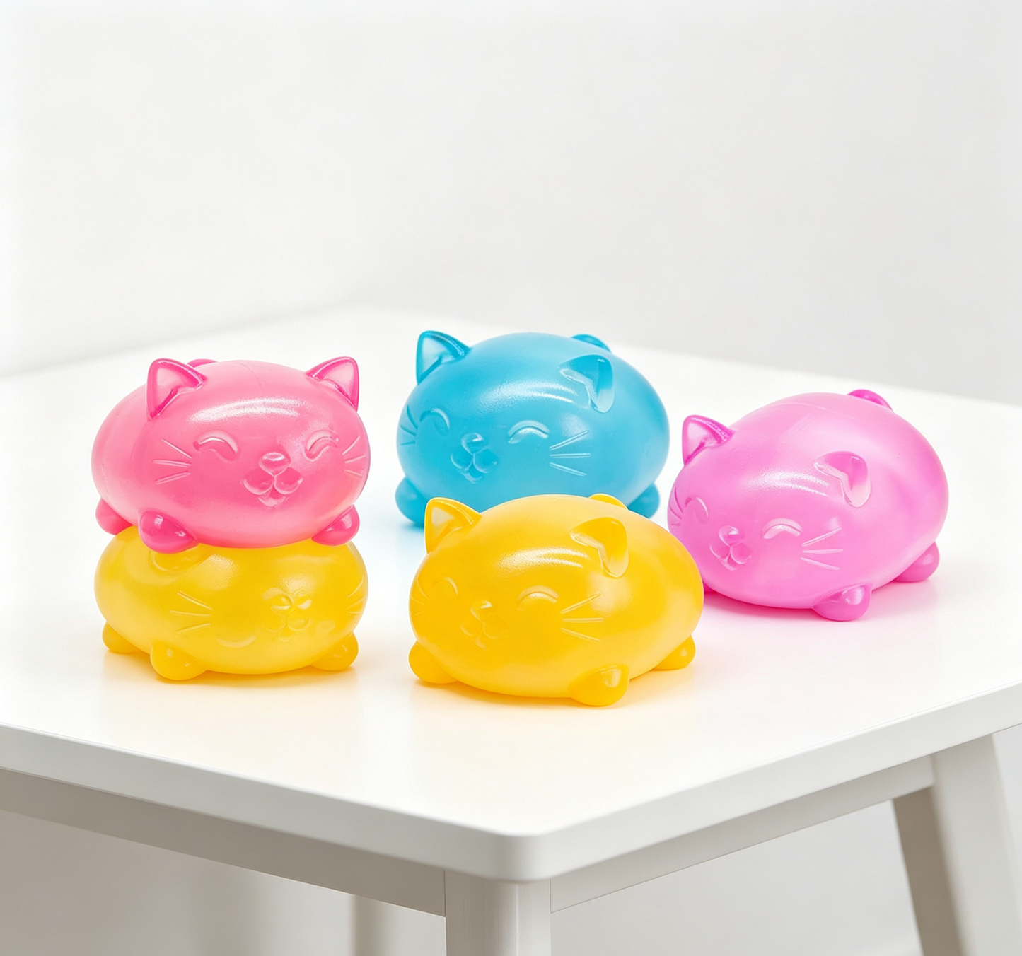 Transparent Clear Cat Squishy Stress Ball, Random Color