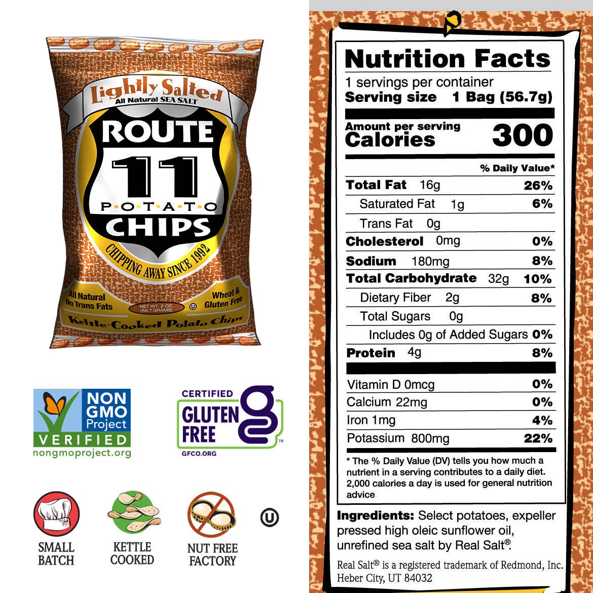 Route 11 Lightly Salted Potato Chips (2oz)