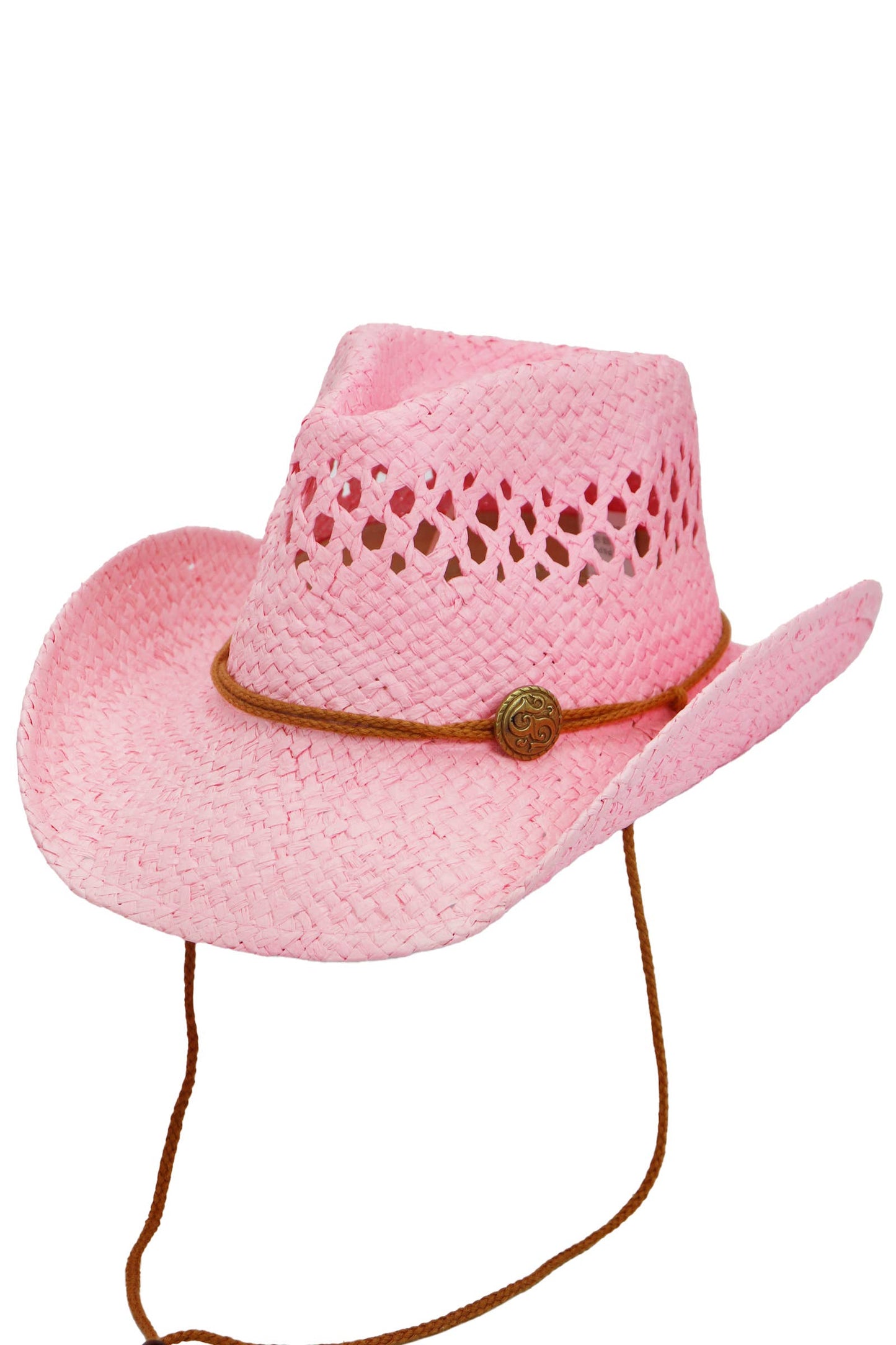Simplistic Woven Raffia Paper Straw Cowboy Hat