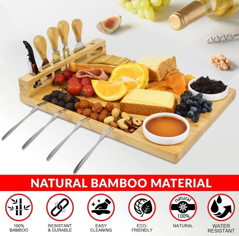Bamboo Charcuterie: Cheese Board and Knife 700