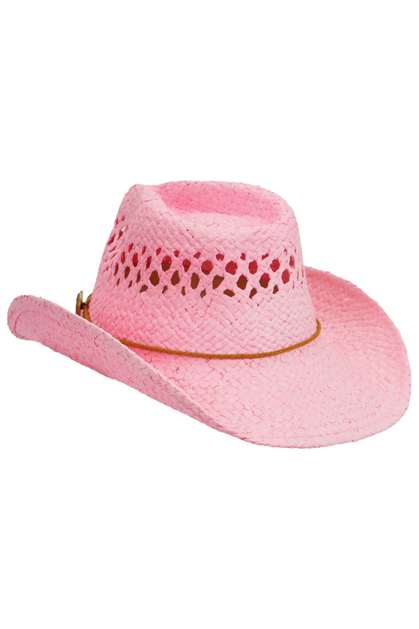 Simplistic Woven Raffia Paper Straw Cowboy Hat