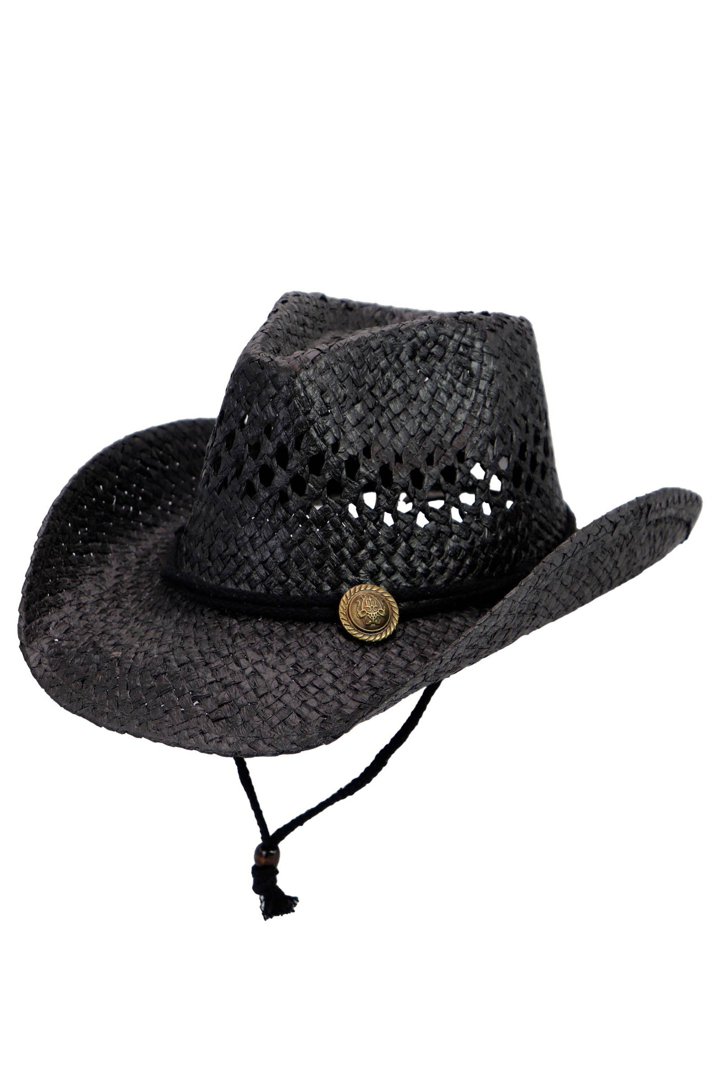 Simplistic Woven Raffia Paper Straw Cowboy Hat