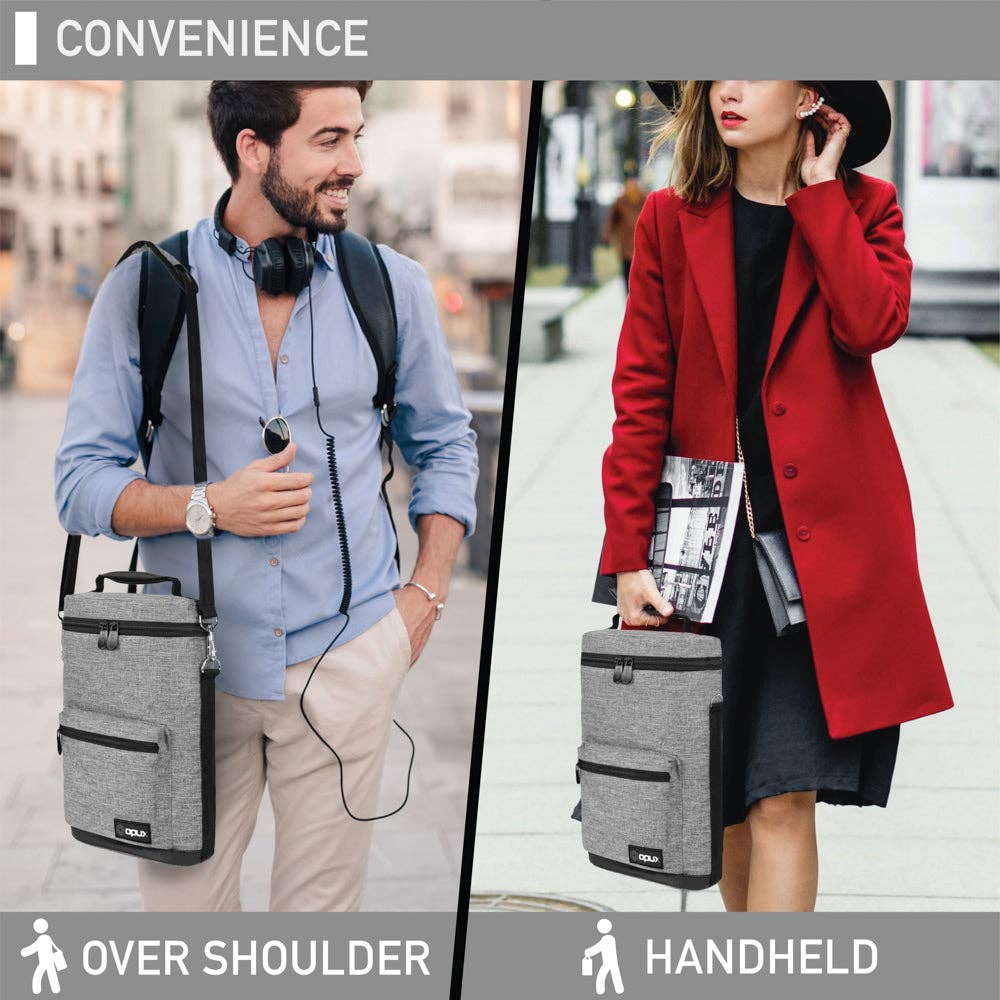 2 Bottle Wine Carrier Bag With Zippered Front Pocket