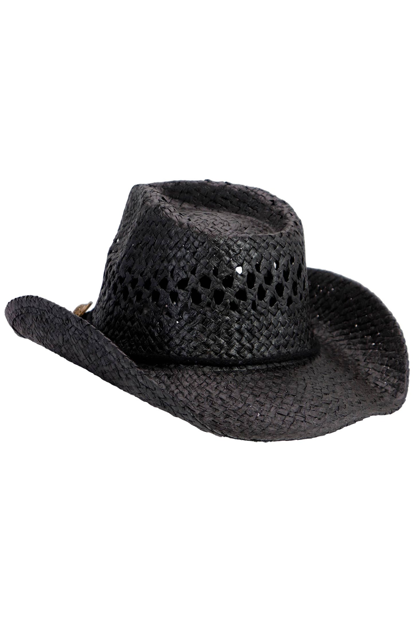 Simplistic Woven Raffia Paper Straw Cowboy Hat