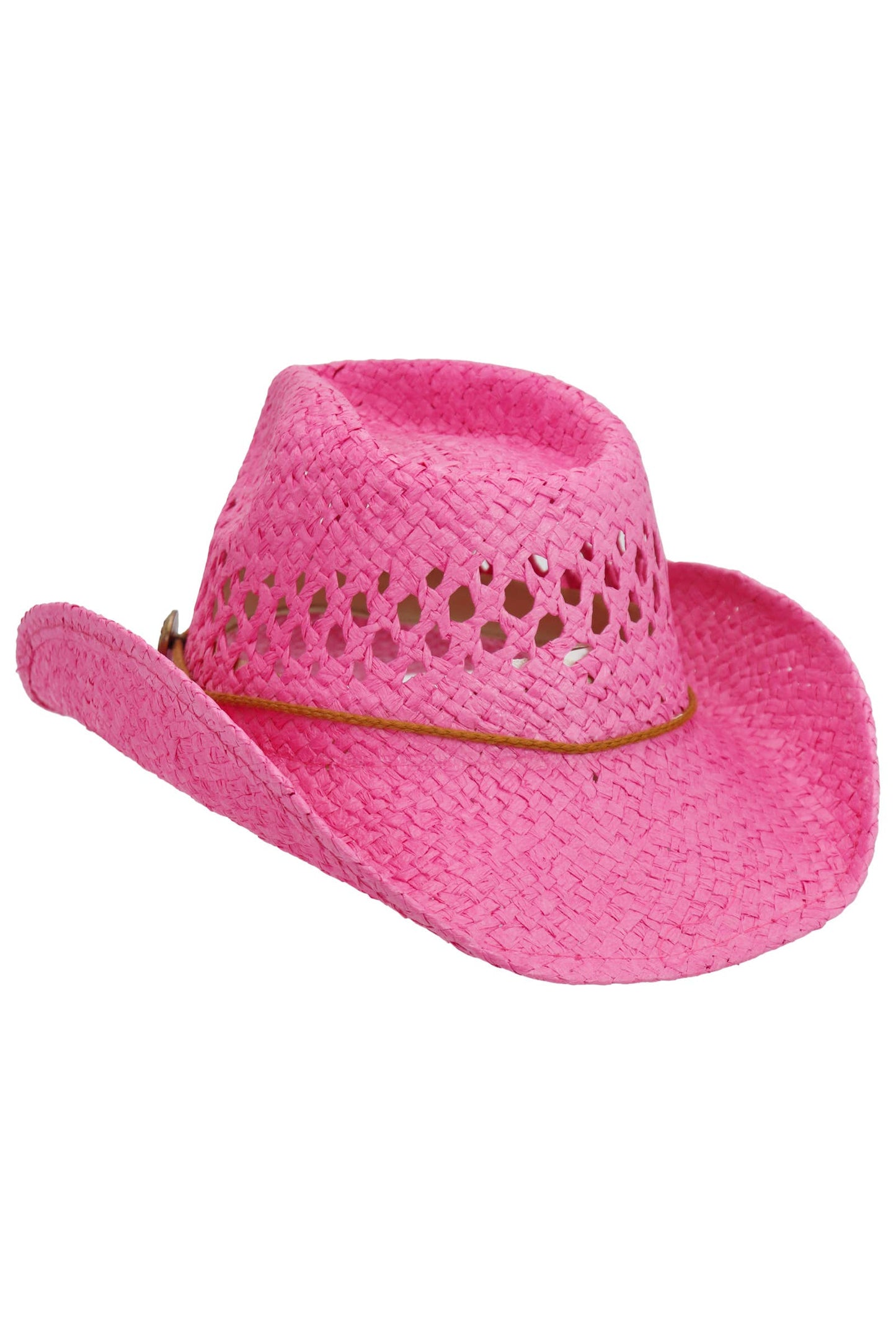 Simplistic Woven Raffia Paper Straw Cowboy Hat
