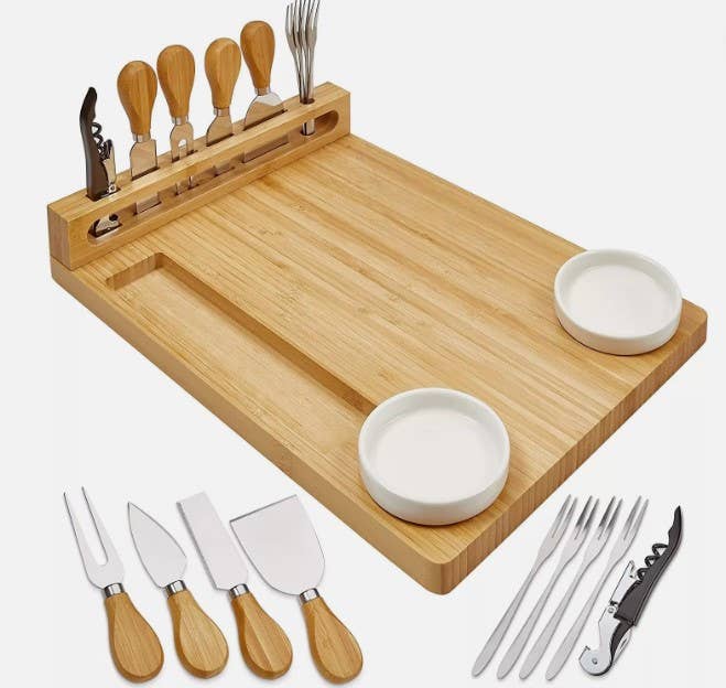 Bamboo Charcuterie: Cheese Board and Knife 700