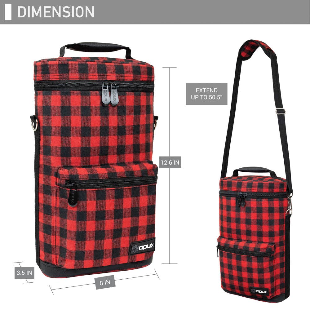 2 Bottle Wine Carrier Bag With Zippered Front Pocket