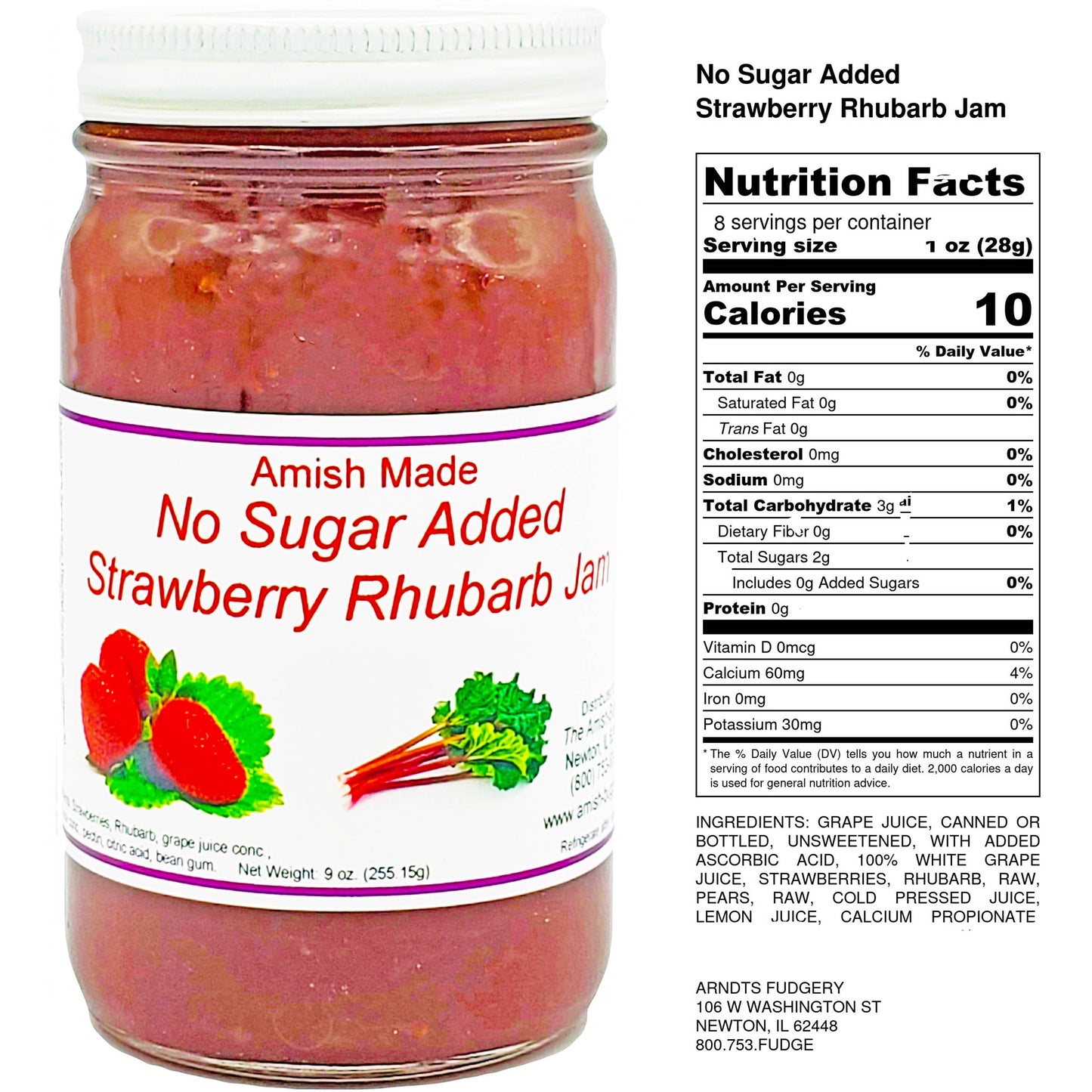 Amish Made No Sugar Added Jams 8 oz.