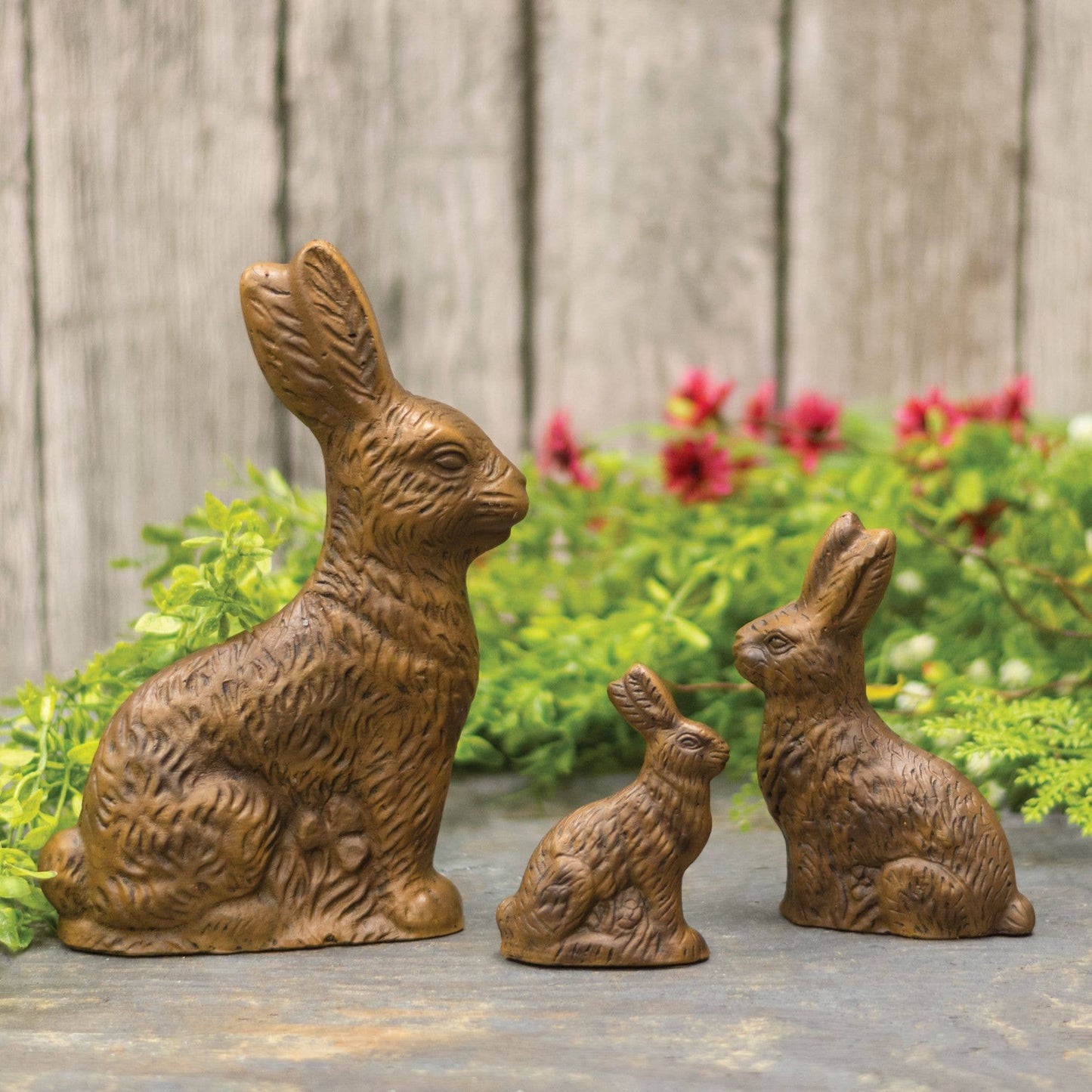 Resin Brown Bunny Figurine, 8 inch