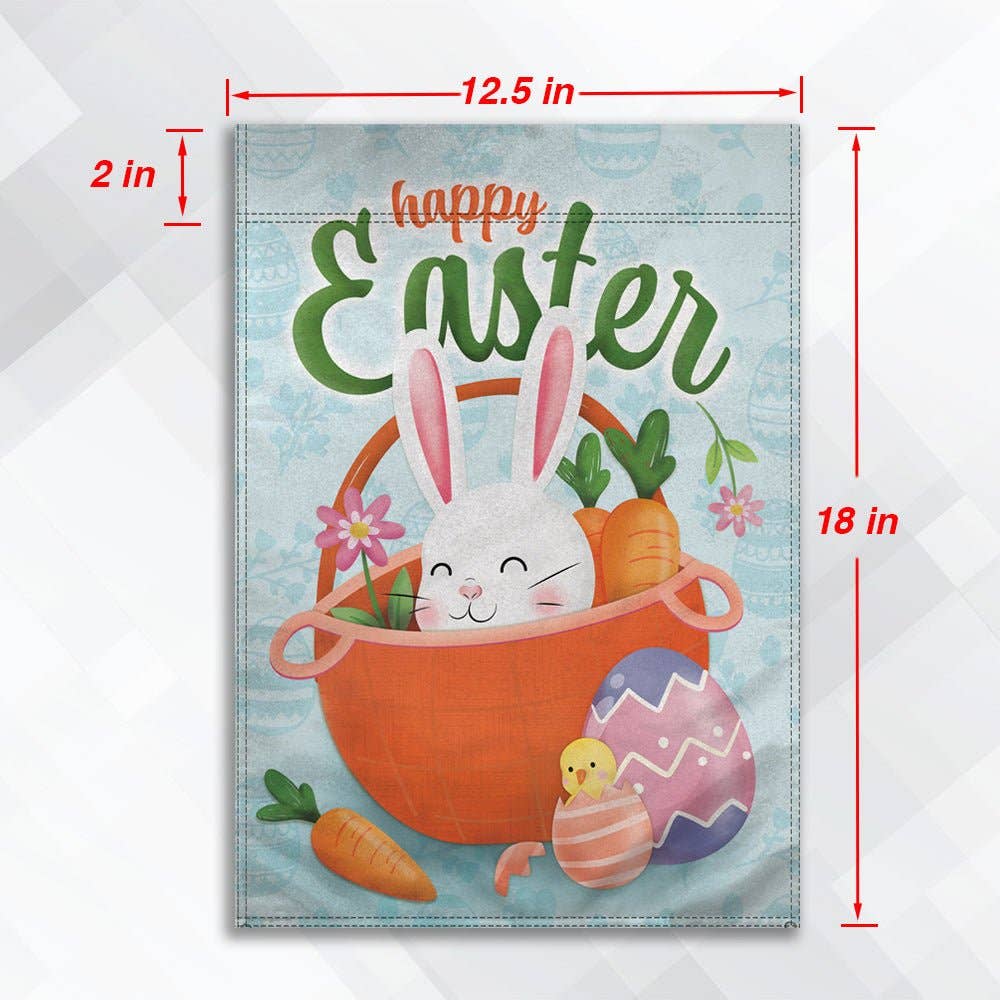 H&G Studios Happy Easter (Bunny) 12x18in Garden Flag