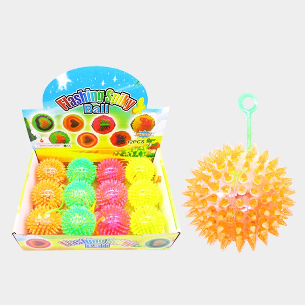 12PCS - Colorful Light Up Flashing Spiky Balls