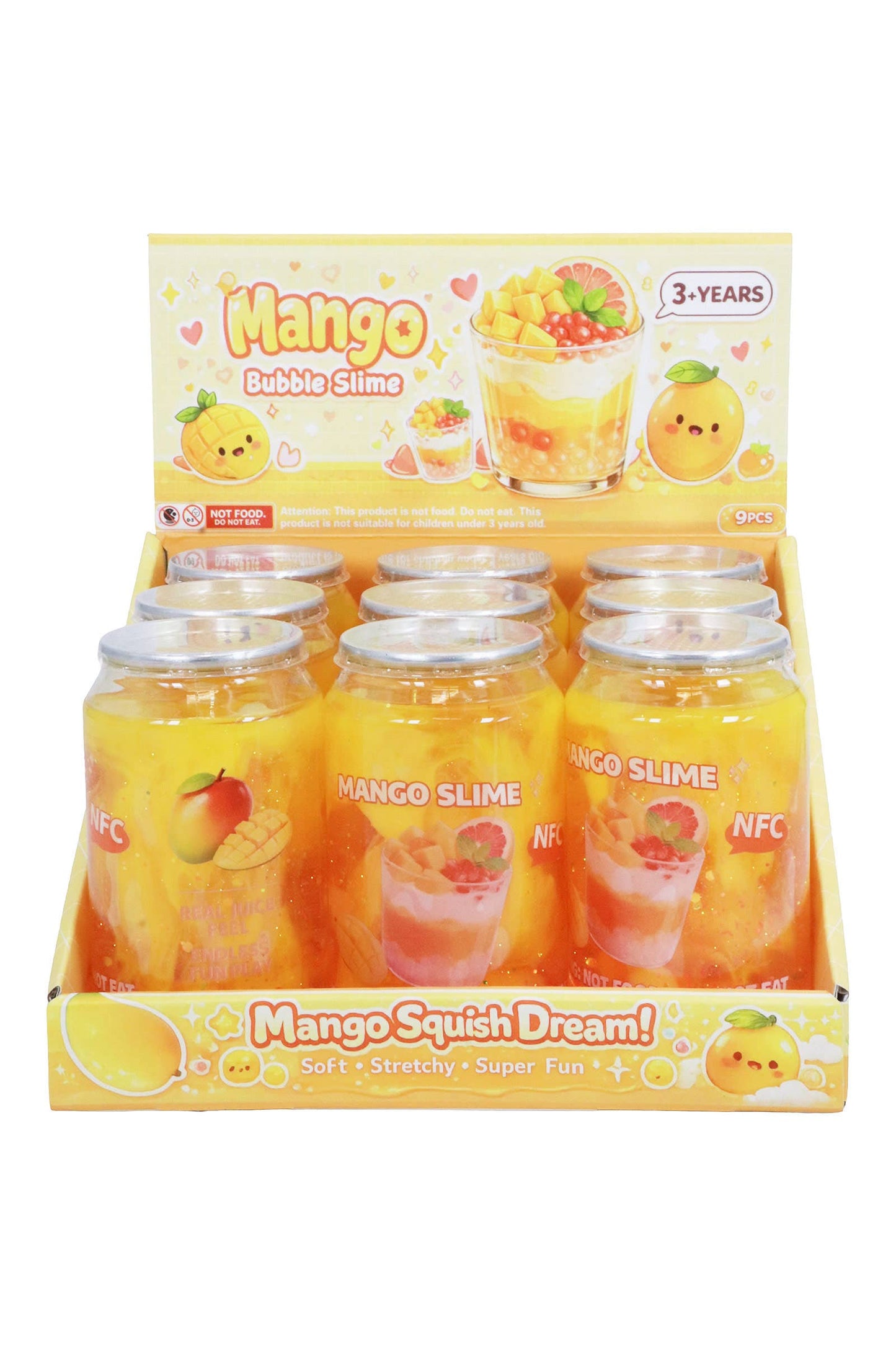 Sparkling Mango Fruit Soda Can Glitter Slime