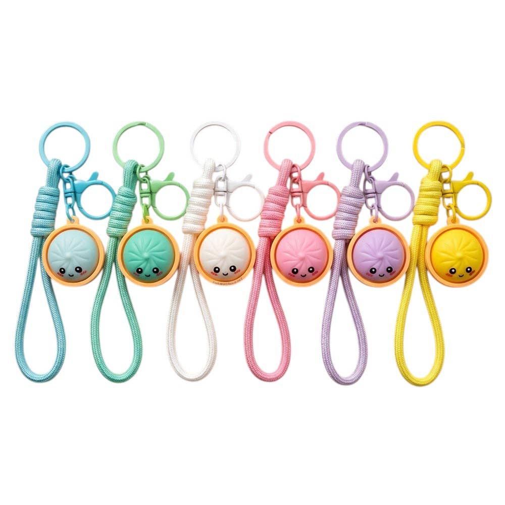 Bao Bun Dumpling Stress Relief Fidget Clicker Bag Charm Keychains 735