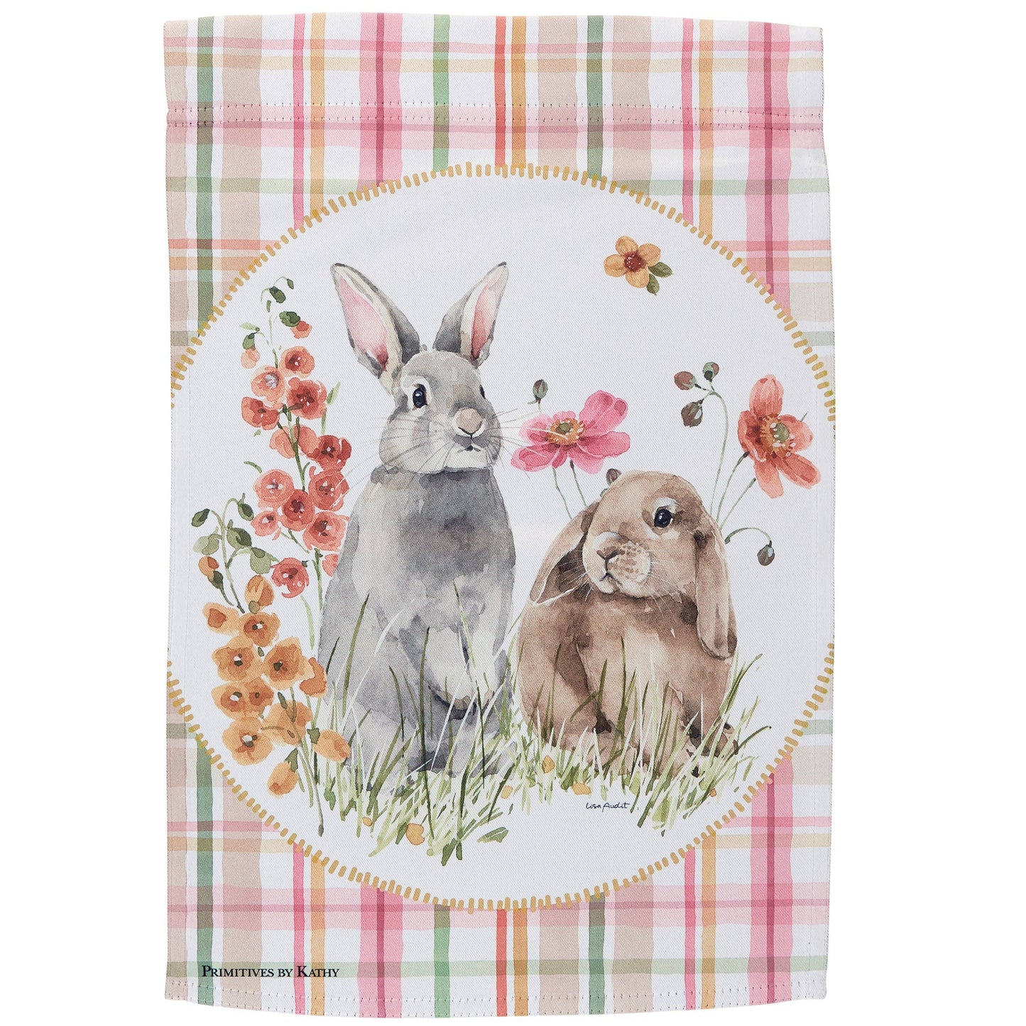 Flower Bunnies Garden Flag