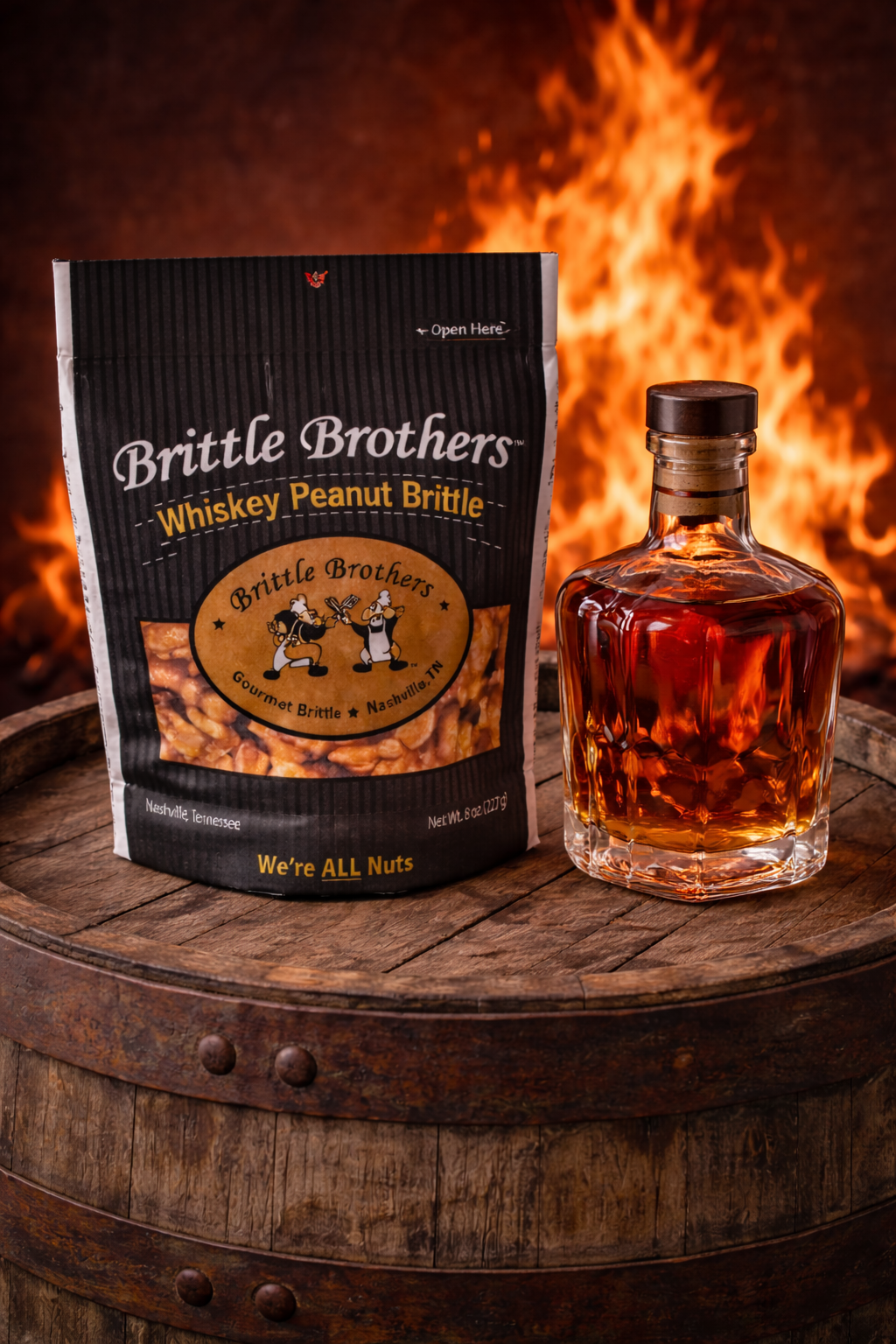 Brittle Brothers Whiskey Flavored Peanut Brittle