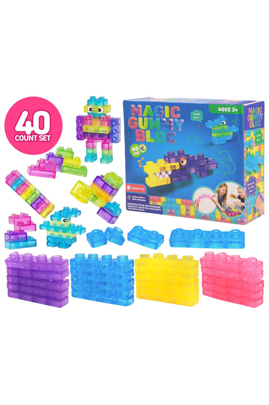 40-Count Colorful Gummy Squishy Building Block 735