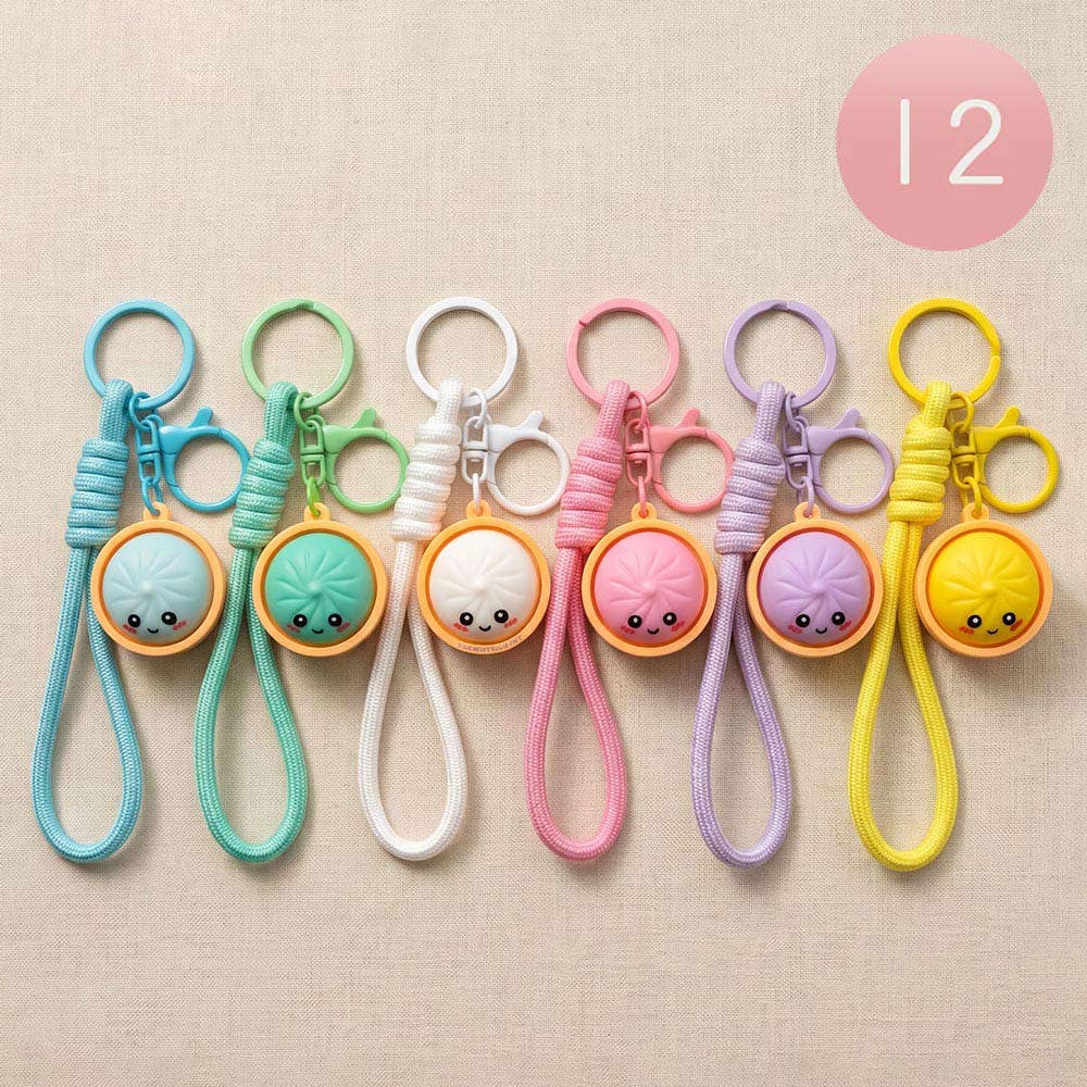 Bao Bun Dumpling Stress Relief Fidget Clicker Bag Charm Keychains 735