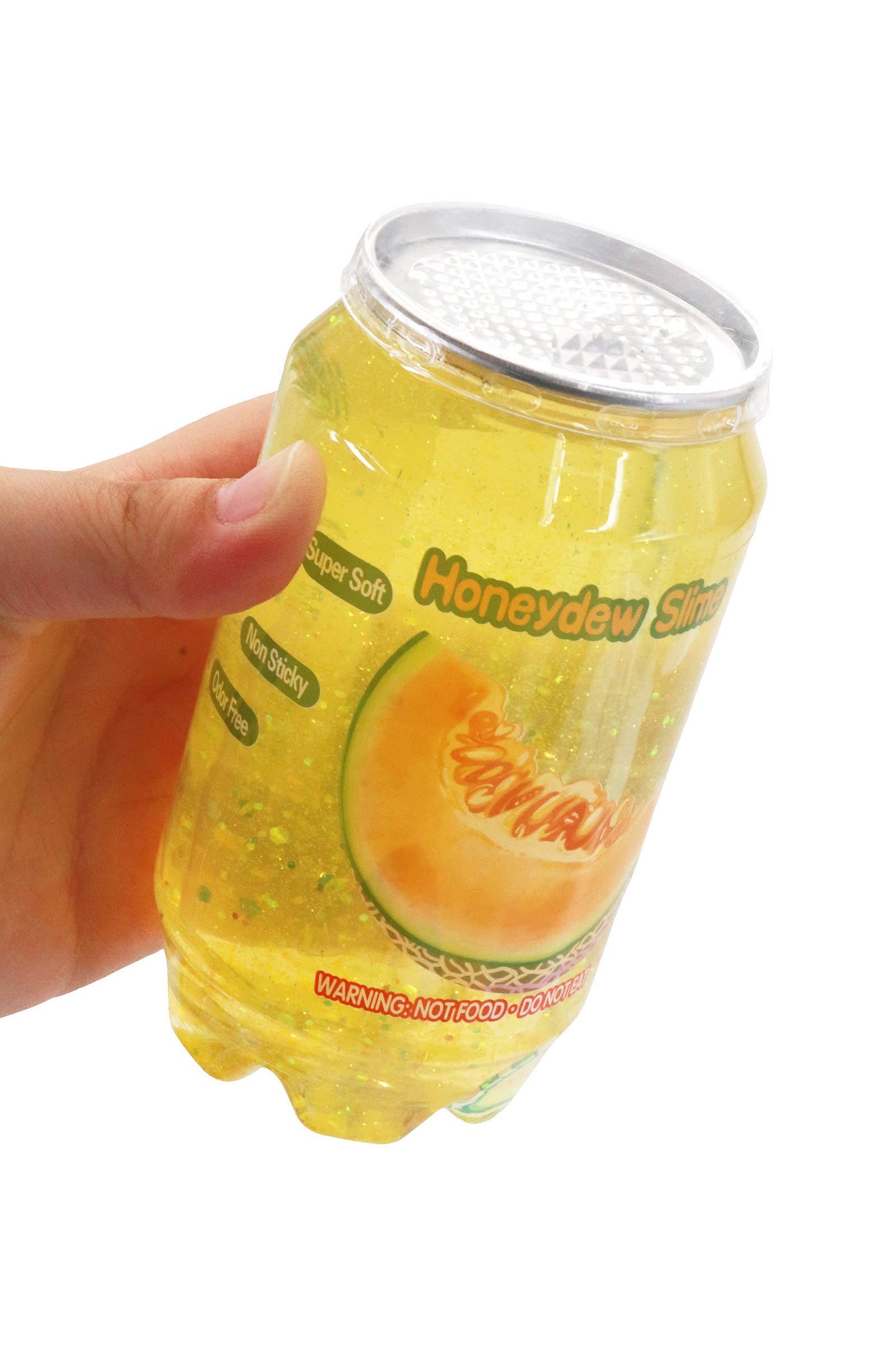 Sparkling Yellow Citrus Melon Fruit Soda Can Glitter Slime