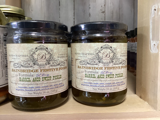 Farmington barrel aged sweet pickles 700