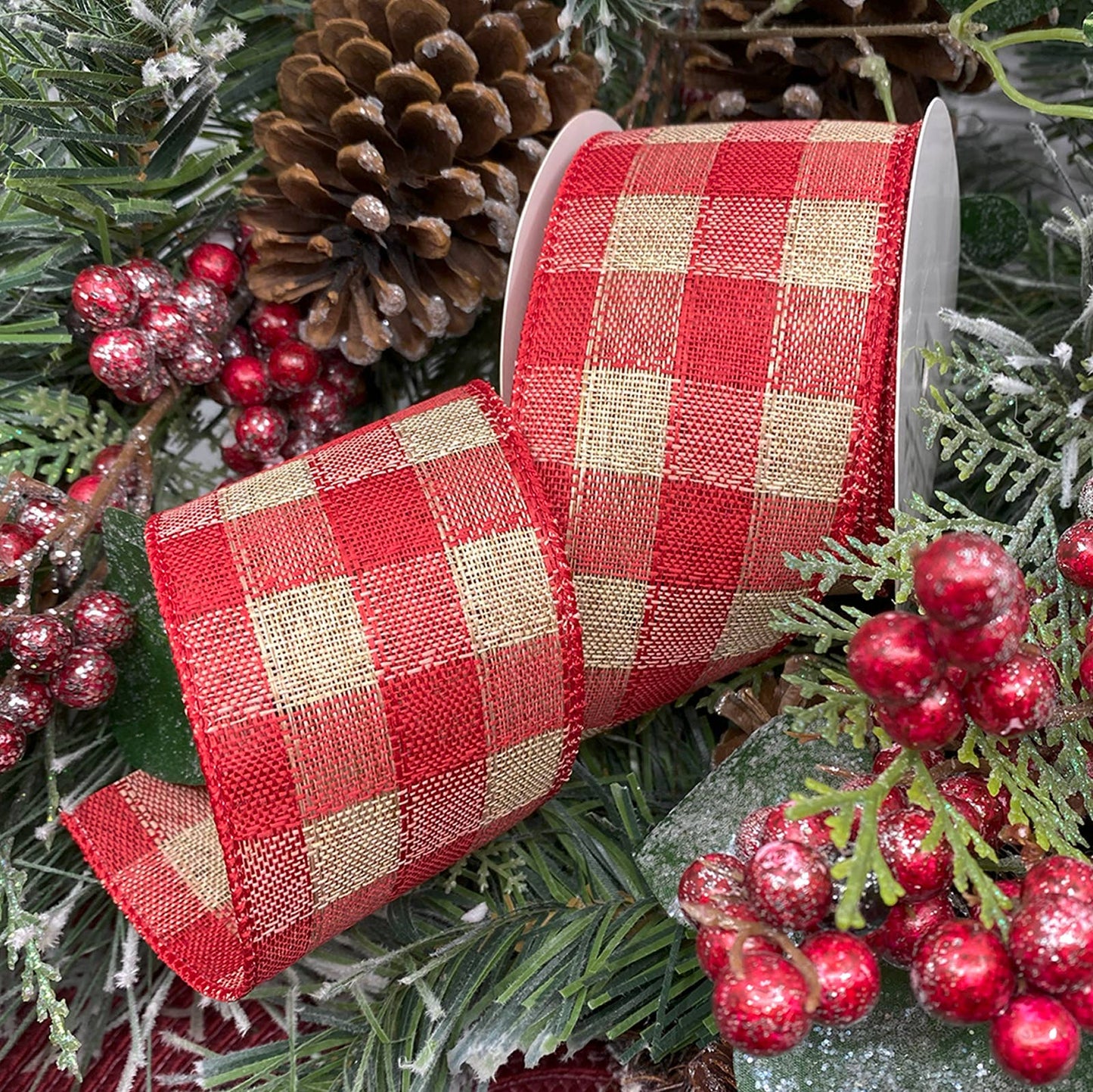 #7378 Gingham Burlap (wired)