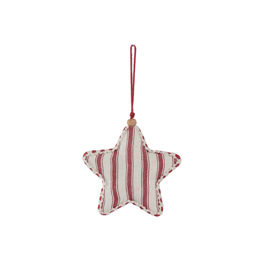 5"Red Striped Star Ornament