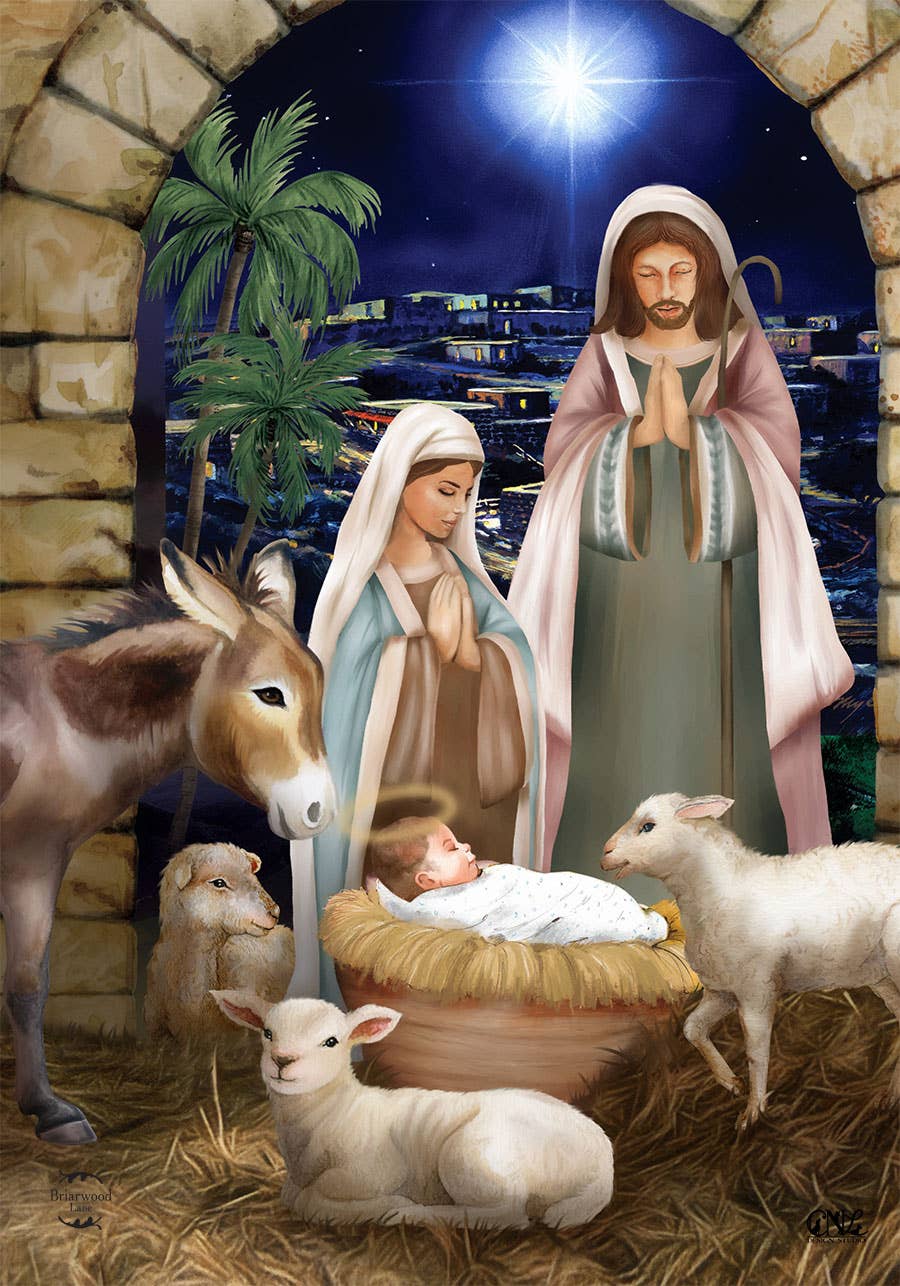 Away in A Manger Christmas Garden Flag 18" x 12.5"