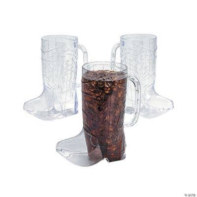 CLEAR PLASTIC COWBOY BOOT MUG