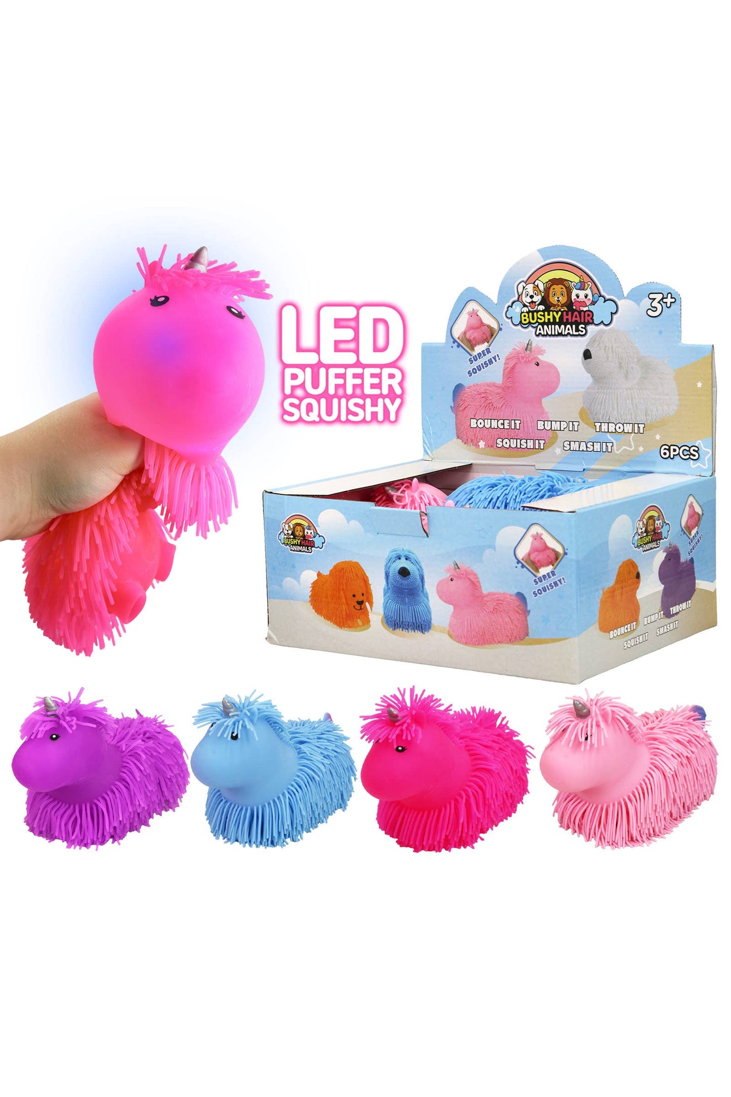 Unicorn Light-Up Spiky Puffer Squishy - 735