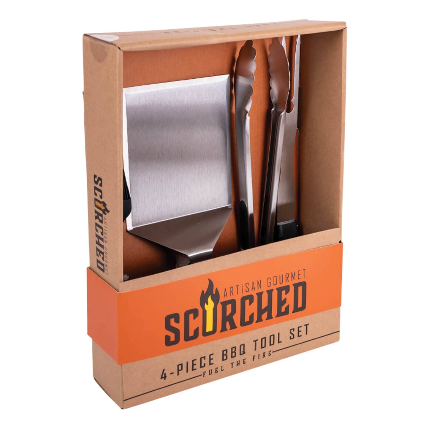 Scorched 4-Piece BBQ Tool Set | Men's Grill Tools Gift Set 700