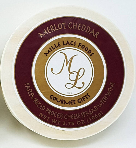 ML43204 3.75oz Mille Lacs Merlot Cheddar Cheese Hoop 48/case