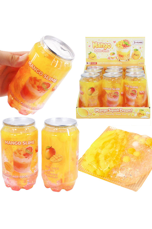Sparkling Mango Fruit Soda Can Glitter Slime
