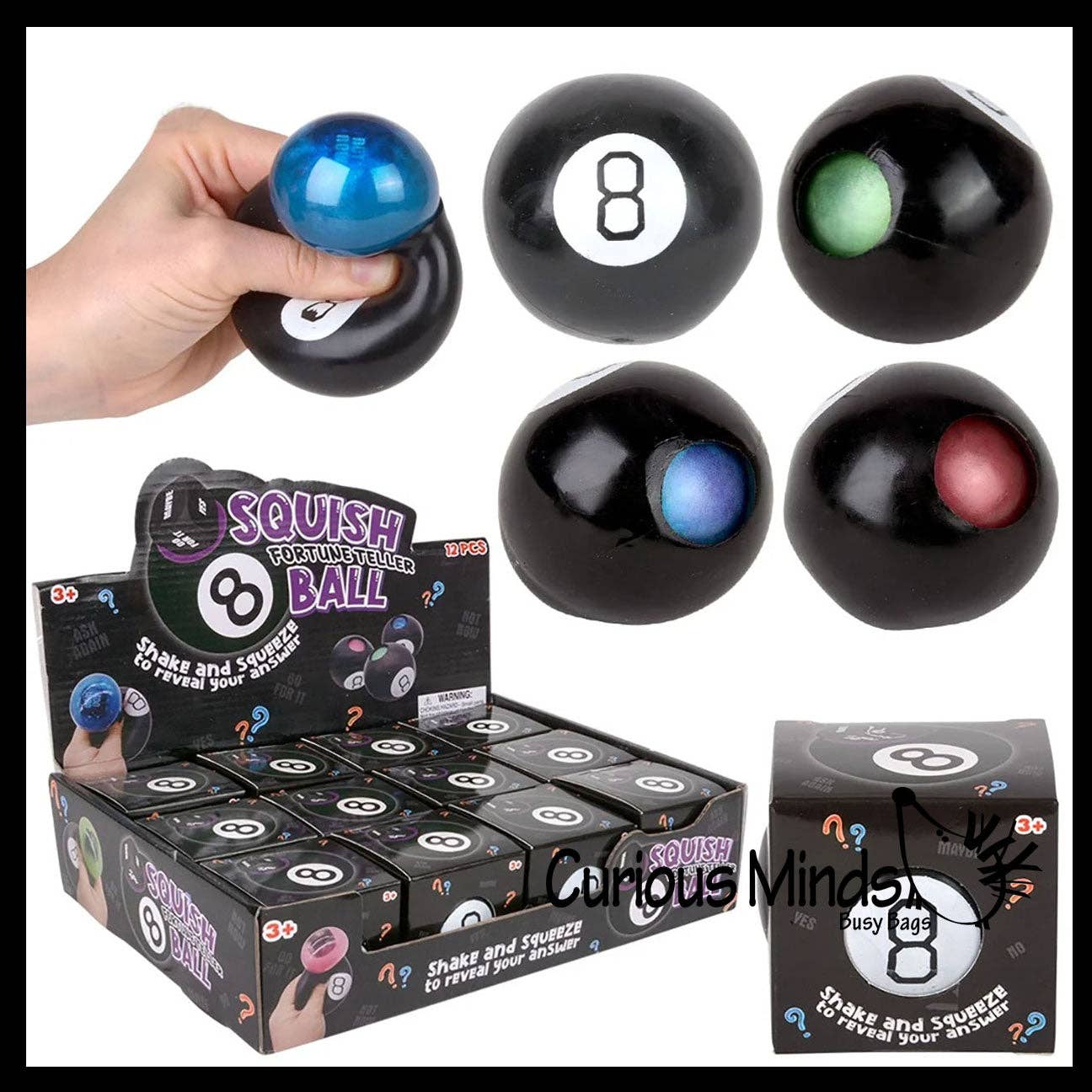 Squishy Fortune Teller 8 Ball Answering Black Ball Toy 735
