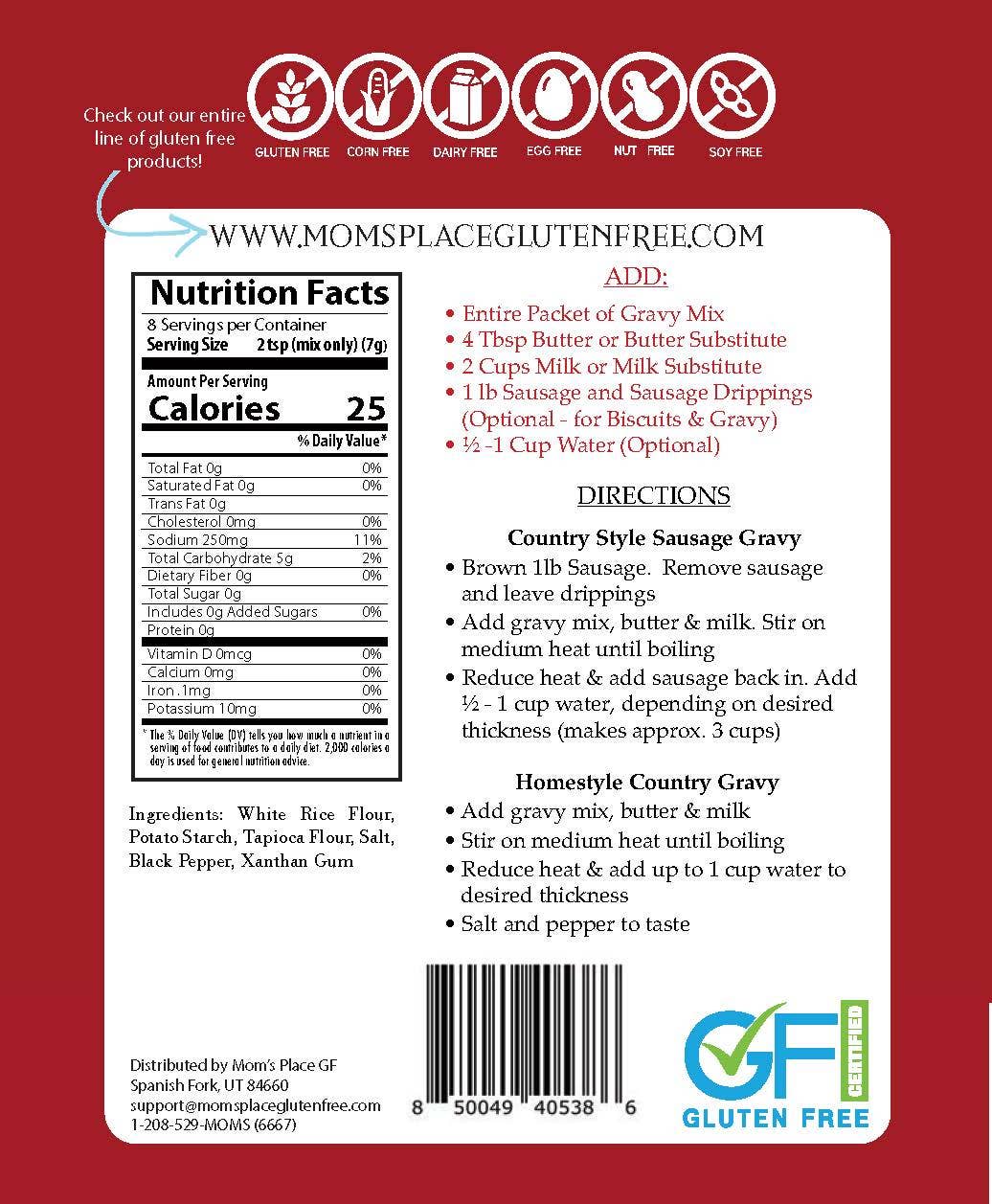 Gluten-Free Country Gravy Mix 700