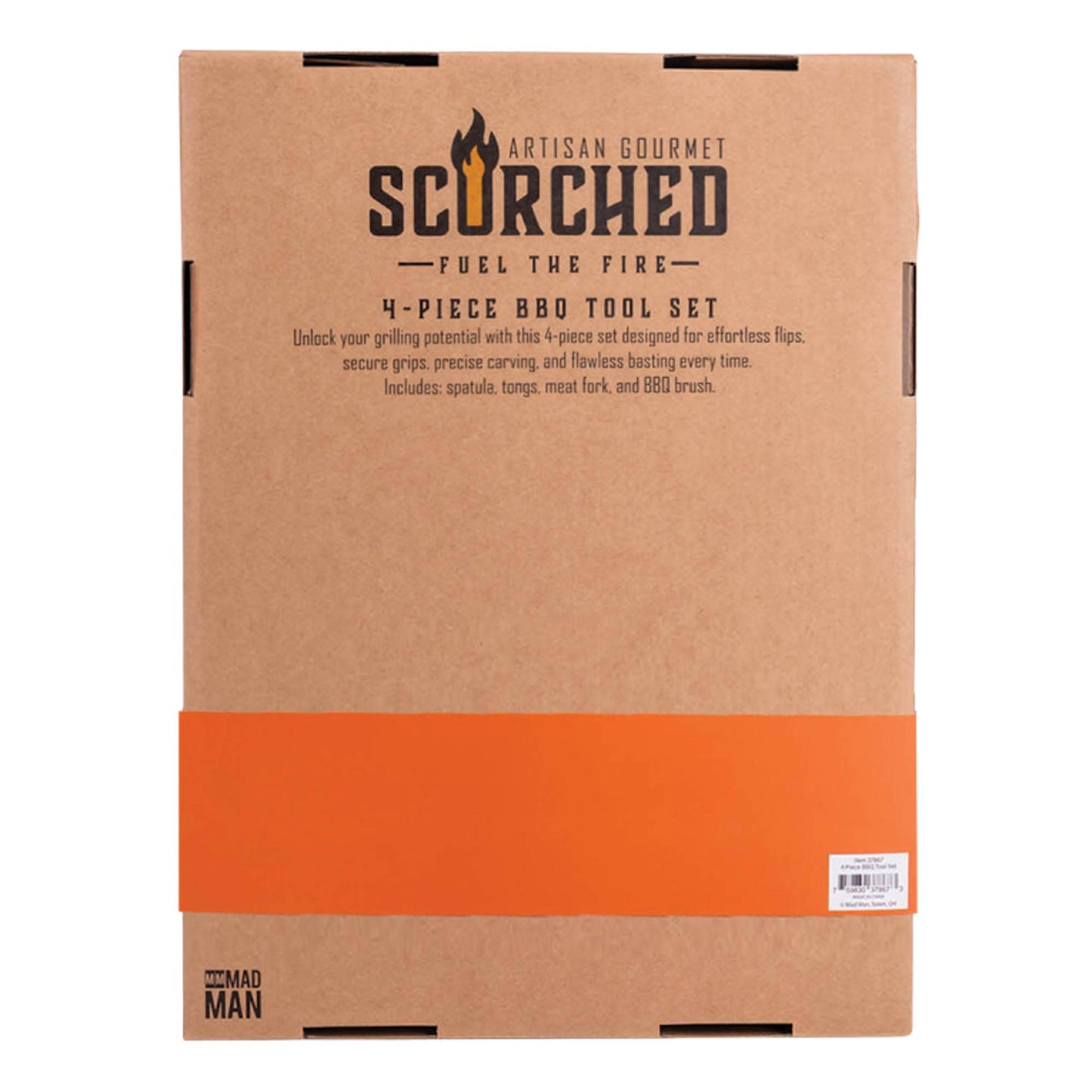 Scorched 4-Piece BBQ Tool Set | Men's Grill Tools Gift Set 700