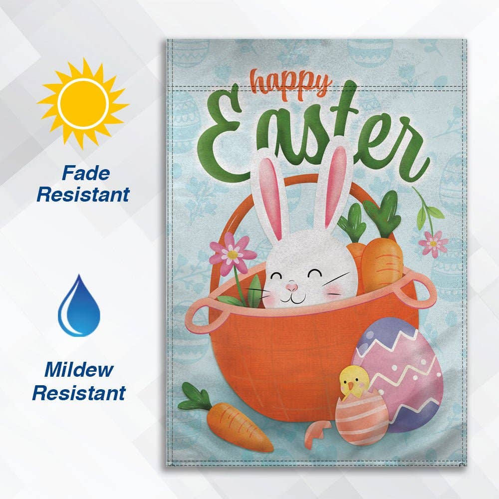 H&G Studios Happy Easter (Bunny) 12x18in Garden Flag