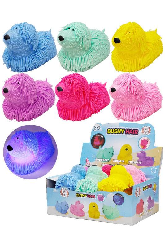 Jumbo Noodle Puli Dog Spiky Puffer LED Squishy Toy