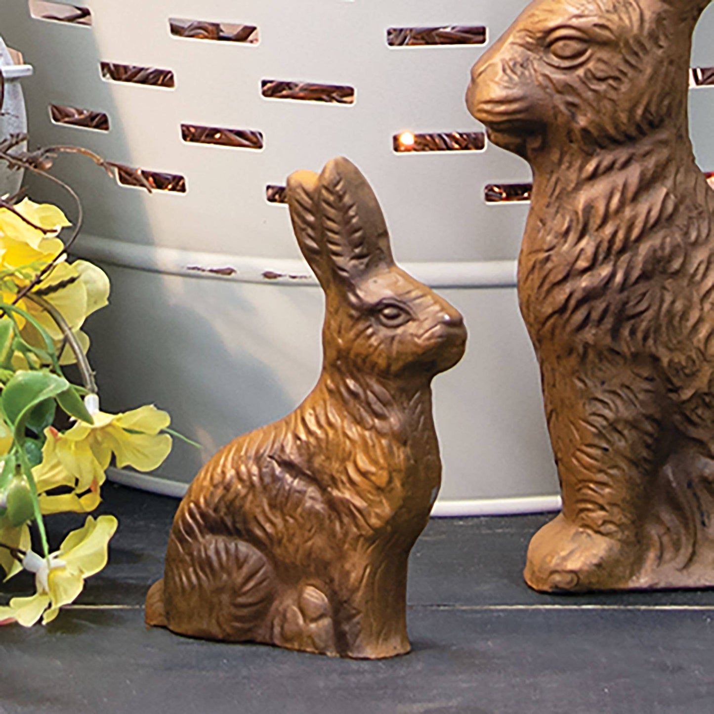 Resin Chocolate Bunny Figurine, 5 inch
